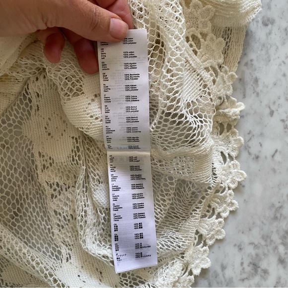 NWT Maje ECRU Leroi Crochet-trim Lace Top - Picture 6 of 11